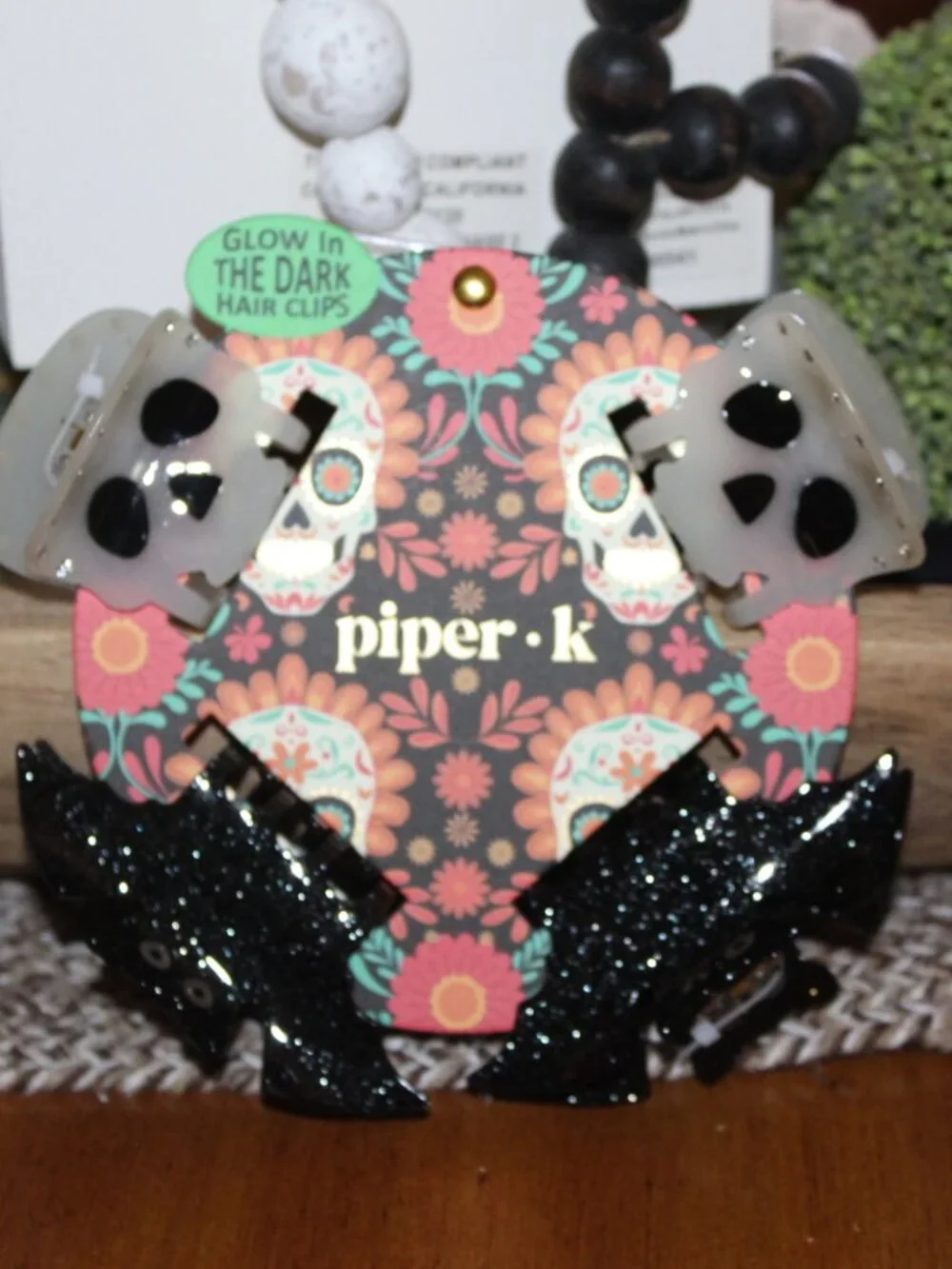 NWT Piper -K Glow in the Dark Halloween Hair clips FUN!!